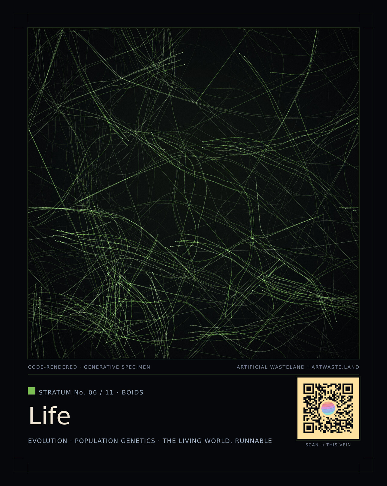Life — Boids: a flock: separation, alignment, cohesion — a population, alive