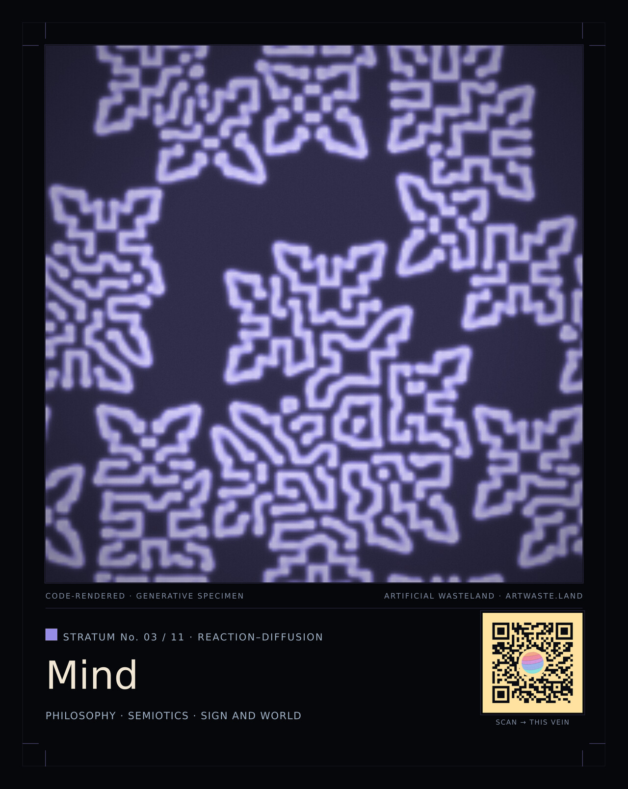 Mind — Reaction–Diffusion: a Turing pattern: order self-organising out of a uniform field