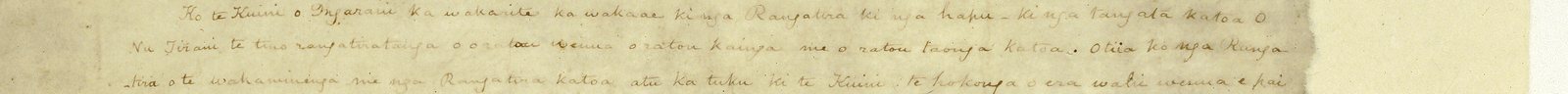 Handwritten Māori: Ko te tuarua. Ko te Kuini o Ingarani ka wakarite ka wakaae ki nga Rangatira ki nga hapu, ki nga tangata katoa o Nu Tirani te tino rangatiratanga o o ratou wenua o ratou kainga me o ratou taonga katoa.
